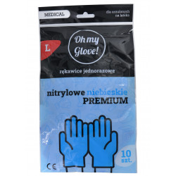 Disposable Nitrile Gloves blue / size: L 10pcs